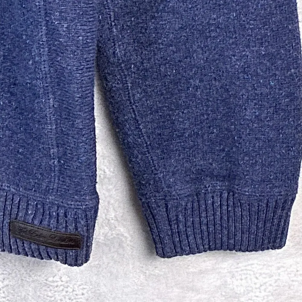 Ted Baker Sweater Mens 7 (3XL) Blue Technicolour Yarns Wool Shawl Collar Luxury - Picture 3 of 10